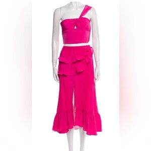 Vibrant Pink Ruffled Women's Skirt